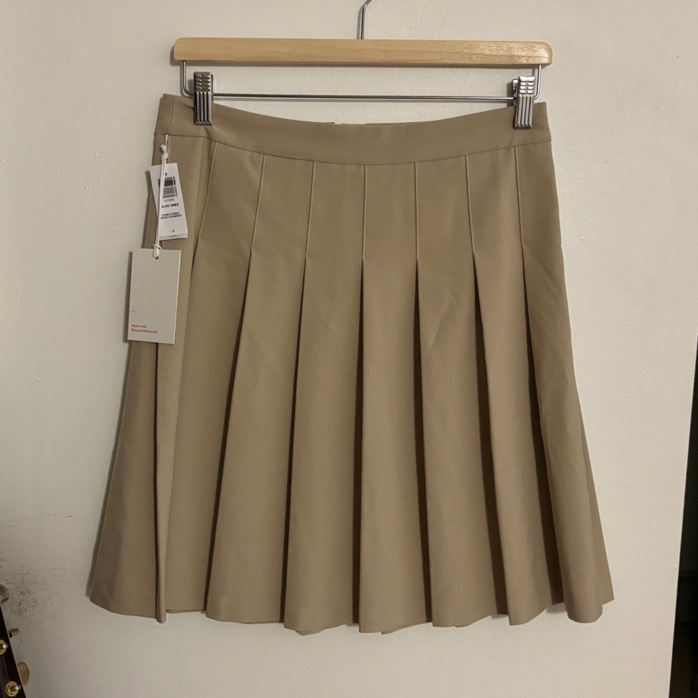 Tan Pleated Skirt